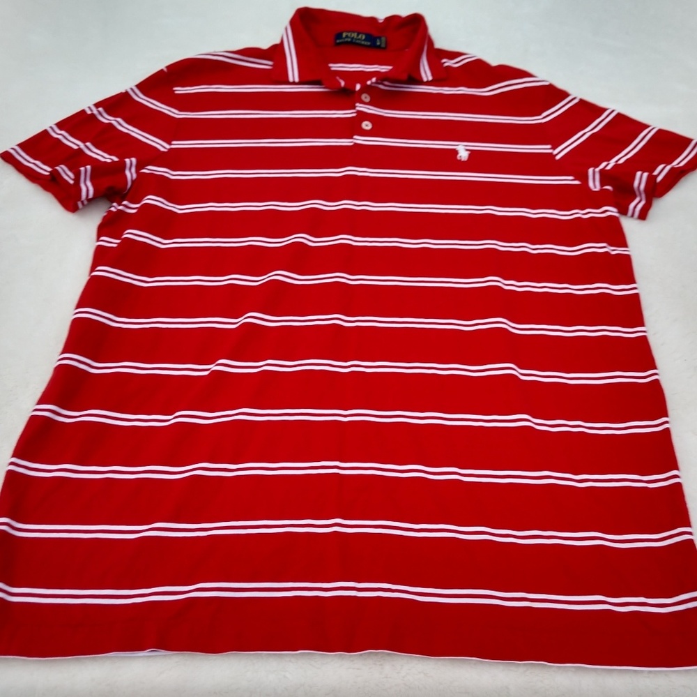Polo Ralph Lauren Pullover Red Striped Polo SZ Lg